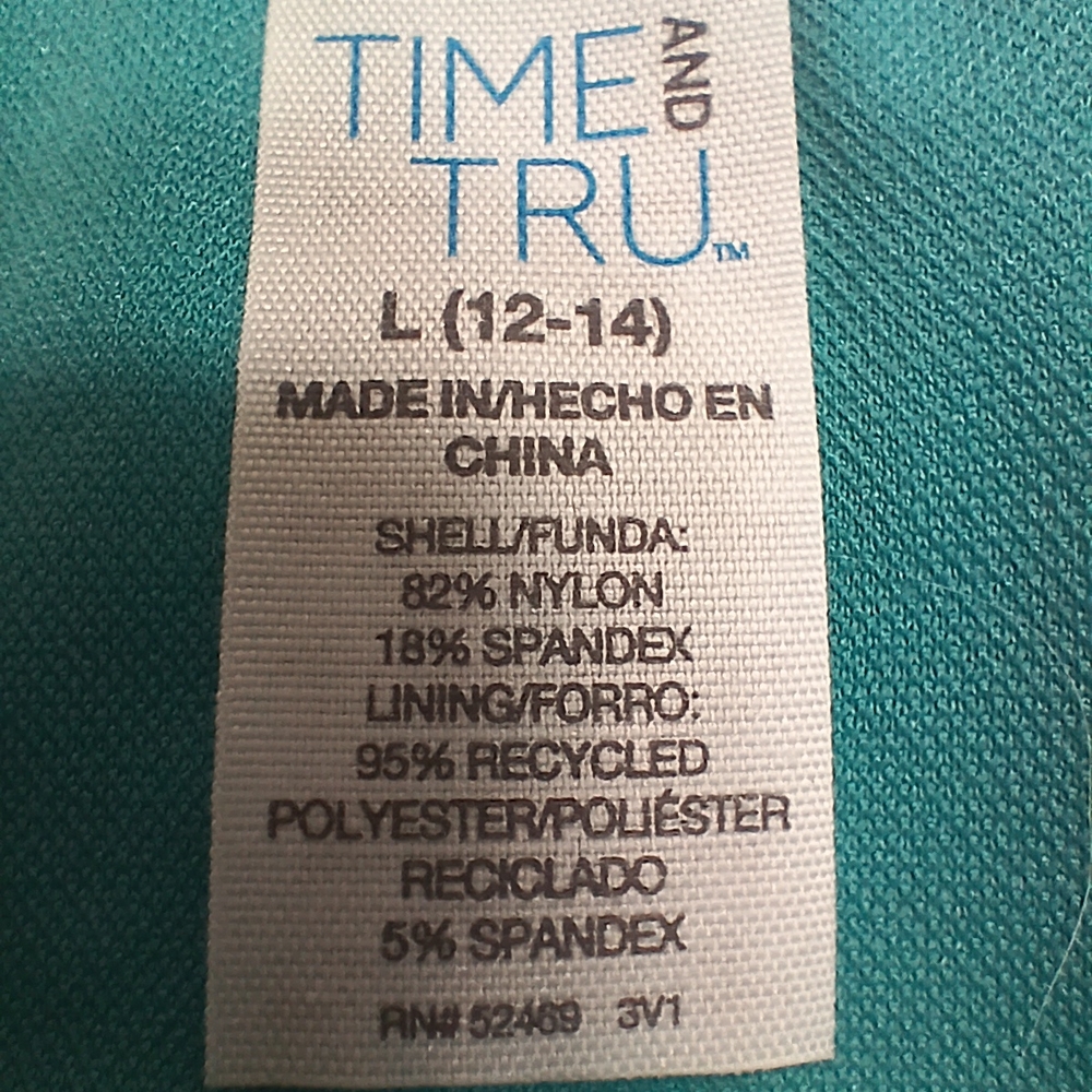 Time and Tru Floral Blue and Pink Swim Set Women's Size Bottoms L TOP 1X - Picture 9 of 12